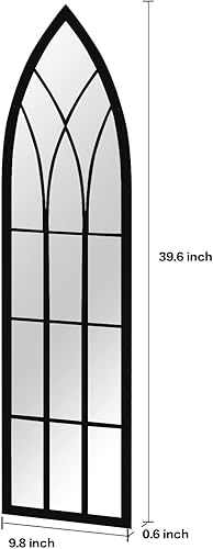 Miniatura 4 de Eastwell Espejos decorativos de pared, espejos arqueados de ventana, espejos grandes con marco de metal para sala de estar, dormitorio, entrada,