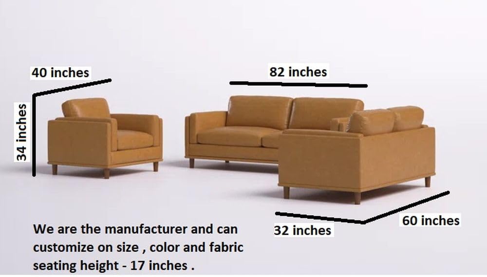 INLENDISH Reach Leatherette 3+2+1 Wonderful Level of Comfort and Stylish Brown Sofa Set for Living Room 4