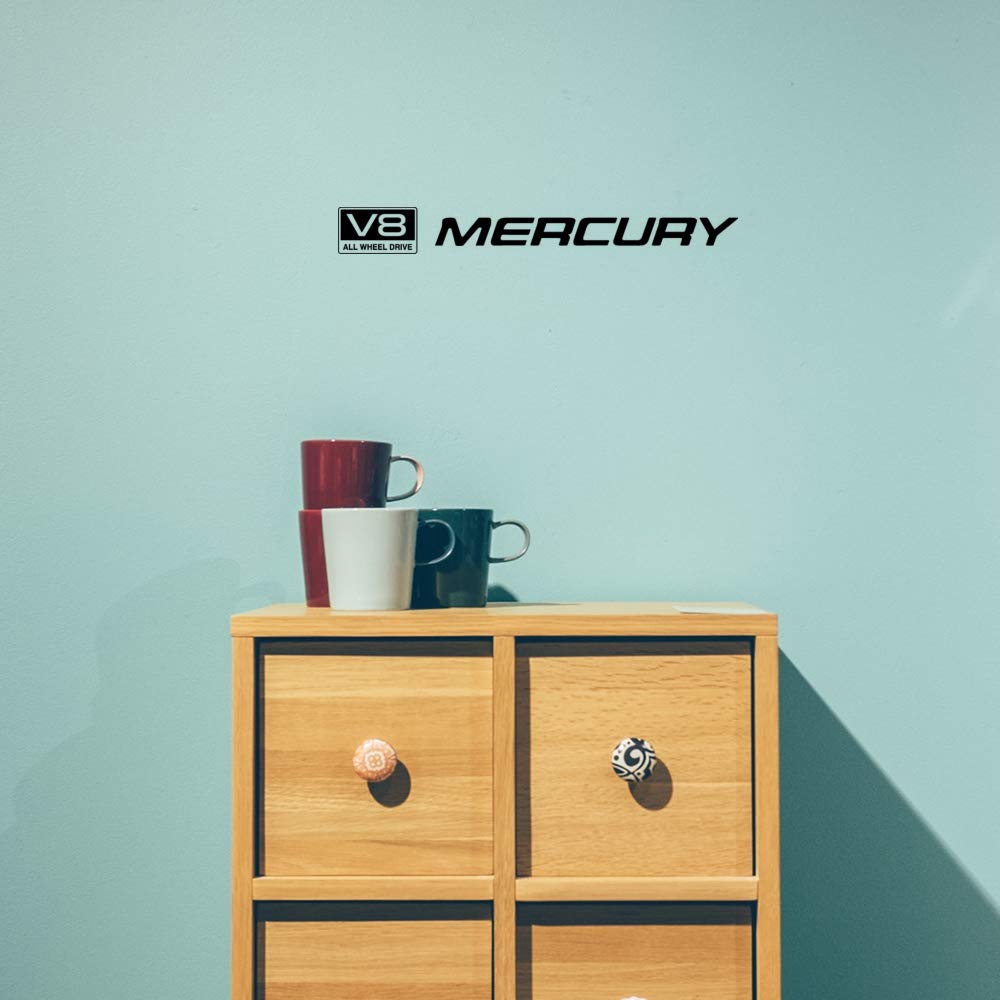 Gadgets Wrap Wall Decals 29CM Wall Stickers Black Color - (Ford Mercury V8)
