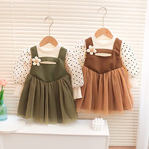 Image of Bold N Elegant Baby-Girl's Polka Dot Printed Pinafore Mini Dress For Girl's