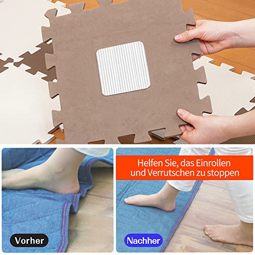 FuKuEn Teppich Antirutschunterlage Waschbar Teppichgreifer für Teppiche Vacuum Tech Teppichstopper Antirutschmatte für Hartholzböden rutschfest Teppichstopper 10cmx10cm 8 Stück