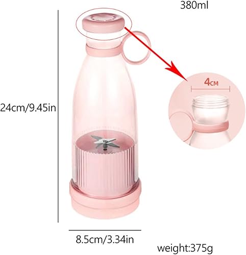 Miniatura 3 de Home  Kitchen Electric Juicer Cup Milkshake Machine USB Portable Fruit Milk Mixing Tool Juicer  Color  Pink1  Size  1