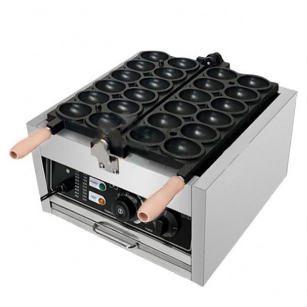 FURLOU Máquina para Hacer gofres con Forma de Huevo Comercial, máquina para Hacer gofres de Huevo Antiadherente eléctrica de 1800 We, máquina para Hacer Bolas de gofres con brocheta de Burbujas