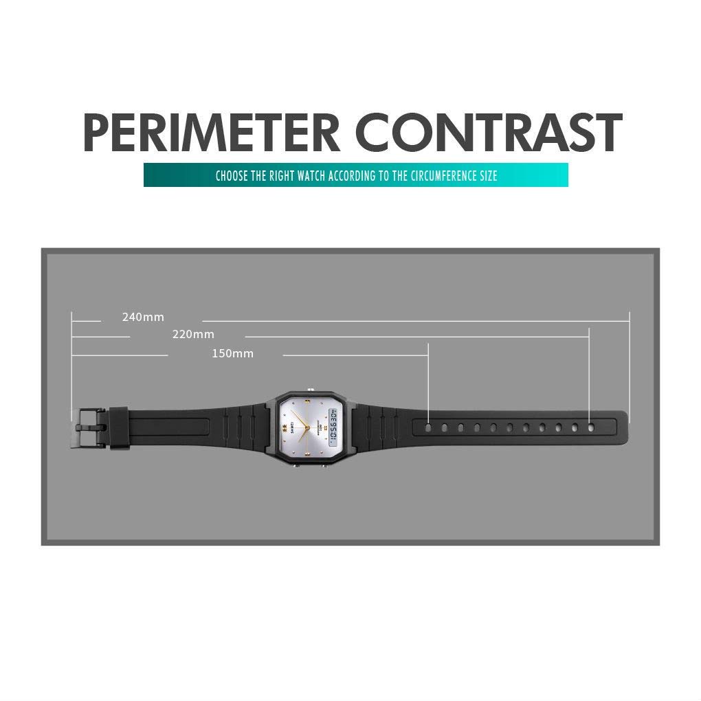 MASTOP Orologio sportivo digitale da uomo, quadrato, militare, impermeabile, con schermo a LED, cronometro, sveglia