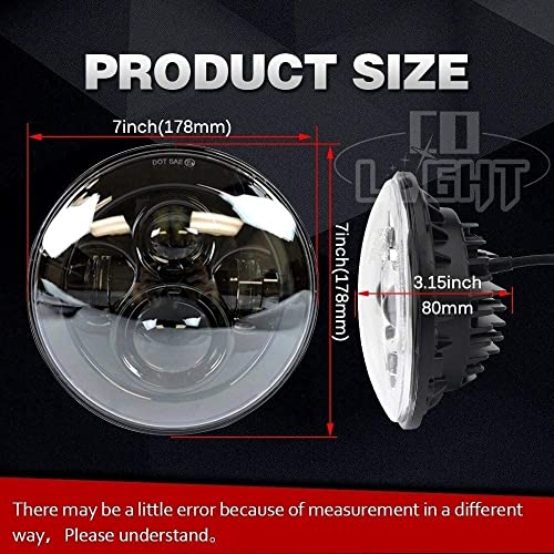 2º Farol de motocicleta de 7 polegadas E9 Dot E-test Mark LED Farol para Offroad Lada 4x4 Niva UAZ H