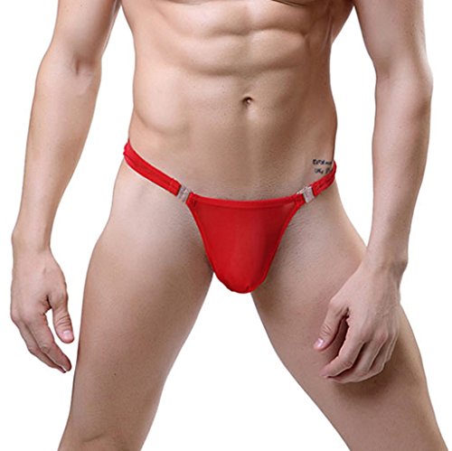 Men's 4 Colors Pack Mesh Thong Lingerie Breathable Sexy Briefs Detachable Stretch Underpants Hot Underwear Gift for Boyfriend3