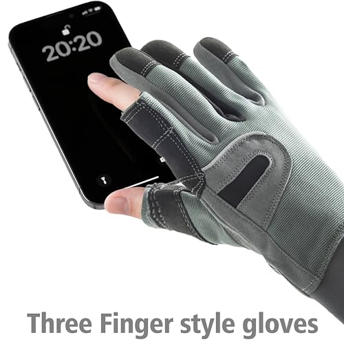 NAVIS MARINE Sailing Gloves for Men Women Rowing Boating Fishing Kayaking All Water Sports Perfect UV Protection Short Finger(Steel Gray,M) - Thumbnail 4