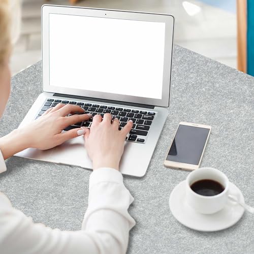 Image of Large Felt Desk Mat,47.2 inchx 23.6 inch,Non-Slip Desk Pad for Office and Home,120x60cm Full Table Mouse Pad,Keyboard Mats for Desk,Desktop Protection(Light Gray)
