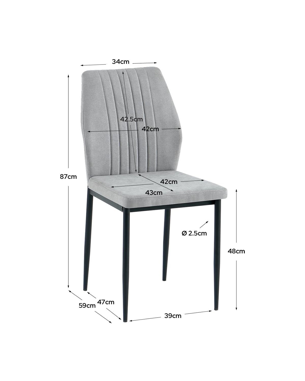 Set de 4 sillas de Comedor tapizadas Manuela