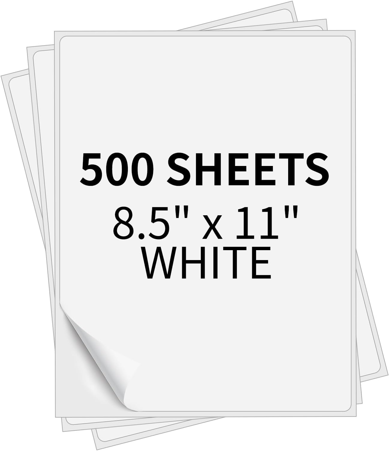 Full Sheet Labels 8.5” x 11” Sticker Paper Matte White, Large Shipping Label Paper for Inkjet Laser Printer, 500 Counts