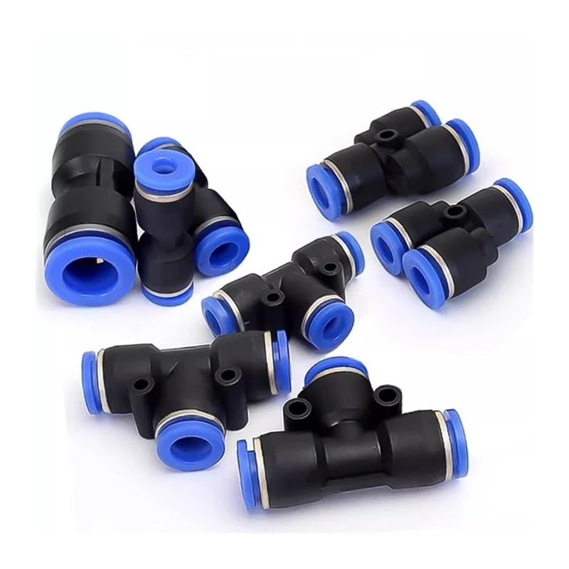 Pneumatic Connector PE/Peg Three-Way tee T-Pipe PE4 PEG6-4 PEG8-4 PEG8-6 PEG10-6 PEG10-8 OD Hose Push In Quick Connector(PEG8-4-8)