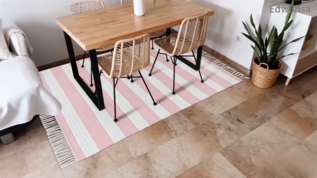 Tapete decorativo rectangular rosa 60x91 cm miniatura 7