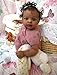 Zero Pam Black Reborn Baby Girl Dolls 19 Inch Full Body Silicone Reborn Baby Black Newborn Dolls Lifelike African American Doll Realistic Anatomically Correct Baby Doll