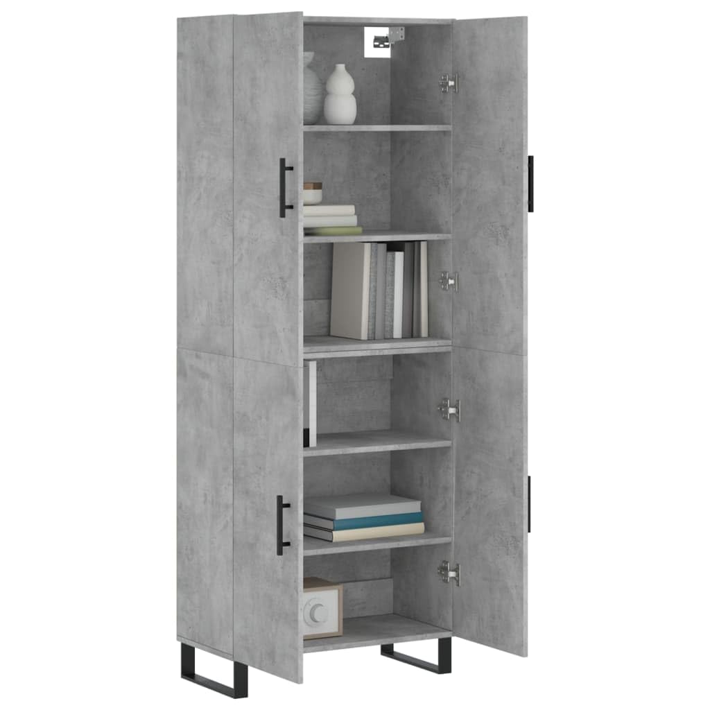 Accueil-Armoires et rangement, buffets et buffets, meuble haut béton gris 69,5 x 34 x 180 cm