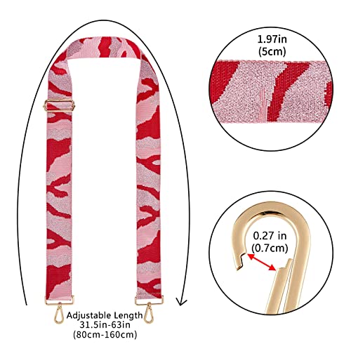 Image of Wide Purse Straps Replacement Adjustable Crossbody Gold Hardware Canvas Shoulder Strap For Women