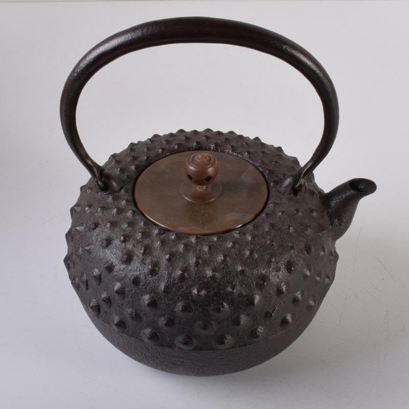 Amazon.co.jp: 煎茶道具 南部鉄器 長谷川雅山作 あられ文 鉄瓶 鉄釜 共 