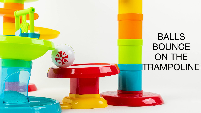 Edushape Bounce-A-Marble Racetrack – 30 Piece Set, Ball Run & Trampoline For Toddlers 12+ Months