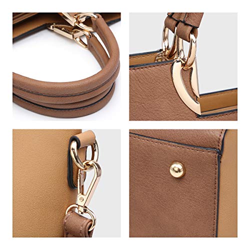 Bolso Tote Grande de Cuero Vegano Bicolor con Asa Superior miniatura 6