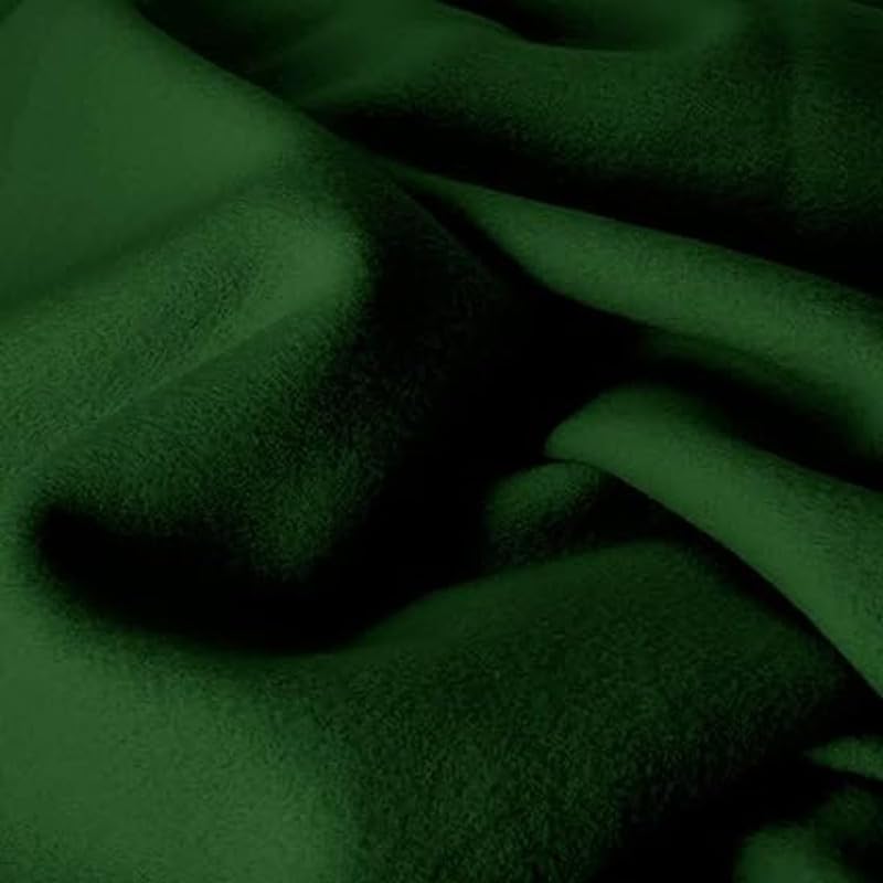Image of 220 GSM Polar Fleece Double Bed Lightweight Plain Blanket for All Season Travel & Camping, 90x90Inch, Green