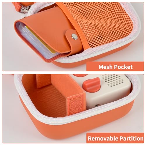 Image of Case Compatible with Yoto Mini (2024 Edition) Kids Screen-Free Bluetooth Audio Player & Card Storage Holder for up to 24 Cards - Orange