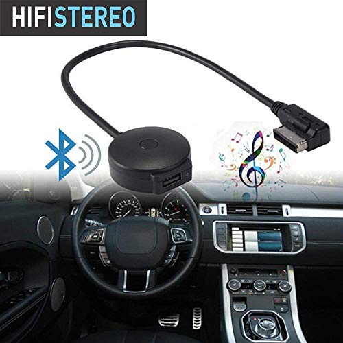 Moker Bluetooth Car Kit for Mercedes-Benz, Media Interface Music AUX Bluetooth Wireless Adapter Compatible with iPhone iPod Android Smartphones,Fits Mercedes with Media Interface - Rectangular Socket