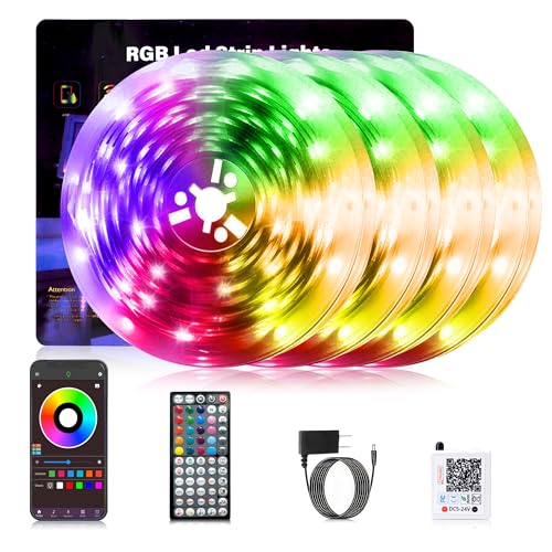 Image of NBBUFF Led Lights for Bedroom Smart App Controlled 400FT(4 Rolls of 100FT) RGB Strip Lights for Bedroom, Sync with Music, Ideal for Home Parties and Room Decoration