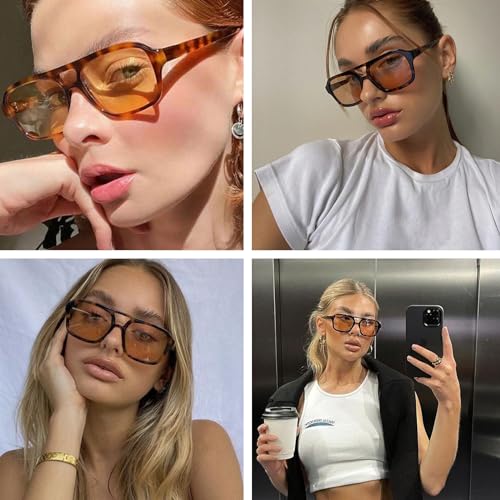 Bouryo Square Polarized Wayfarer Sunglasses for Men and Women Driving Fishing Sun Glasses UV400 Protection (2 Pack)3