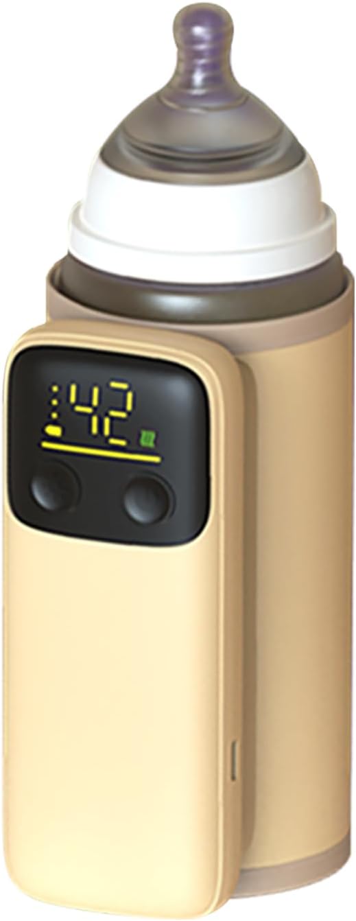 Fancemot Portable Bottle Warmer, 8000mAh Rechargeable Baby Milk Warmer, LCD Display Travel Bottle Warmer with Adjustable Size, Precise Temperature, Water-Free Warmer, 18W Fast Charging (4th Gen)