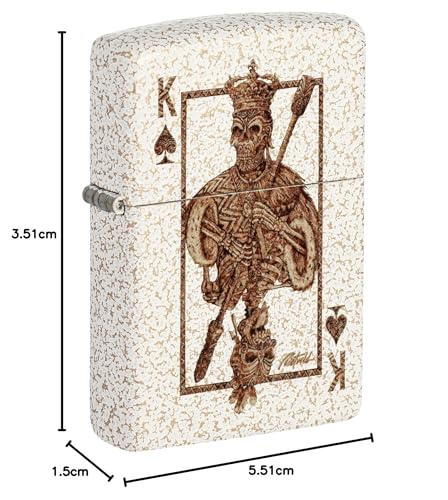 Image of Zippo Rick Rietveld Ace Skull Design Mercury Glass Pocket Lighter