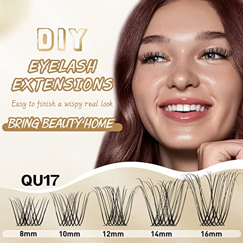 Cluster Lashes QUEWEL 72 Pcs DIY Cluster Eyelash Extension - Image 4