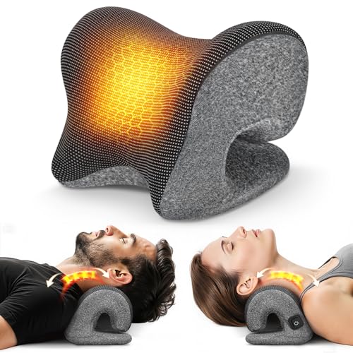 ULAIYO Graphene Magnetic Neck Stretcher for Deeper Pain Relief, Instant Heating Pad Cervical Traction Device Pillow, Neck Cloud for TMJ Tension Muscle Migraine, Gifts for Women, Mom, Men(Dark Gray)