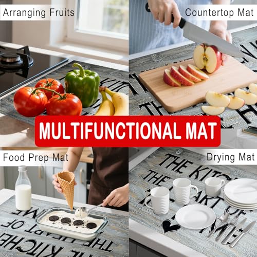 Image of Nuxovilar Stove Top Cover for Electric Stove, 20x28 Inch Polyester Glass Cooktop Protector with inchHome Sweet Home inch & Red Hearts Motif, for Kitchen Decor & Daily Use