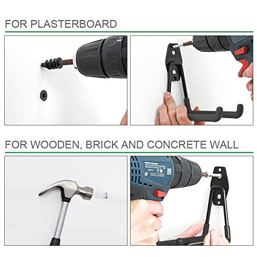 Garage Hooks, Garage Organizer Utility Hooks, Heavy Duty Garage Storage pegboard Hooks for Tools, Ladders and Bikes, Pack of 12 – 10 Double Hooks & 2 Bike Hooks – (Black)