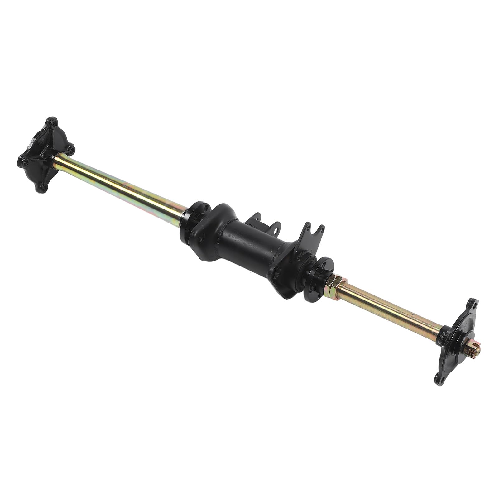 Jeffergarden Zespół Tylnej Osi Gokartowej, oś Tylna ze Stopu Stali 25 Mm, 810 Mm z piastą i Mocowaniem Hamulca, łatwa Instalacja Zamienna do Pojazdów Terenowych ATV Karting DIY
