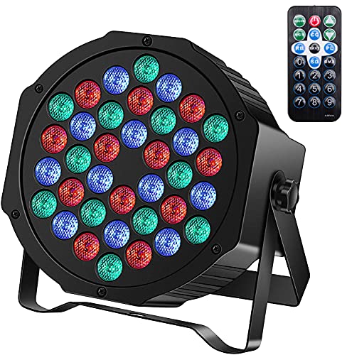 Stage Lights 36 LED Par Lights DJ Lights for Party U`King Disco Wedding Halloween, DMX Control Sound Activated RGB Party DJ Lights (1 Pack)