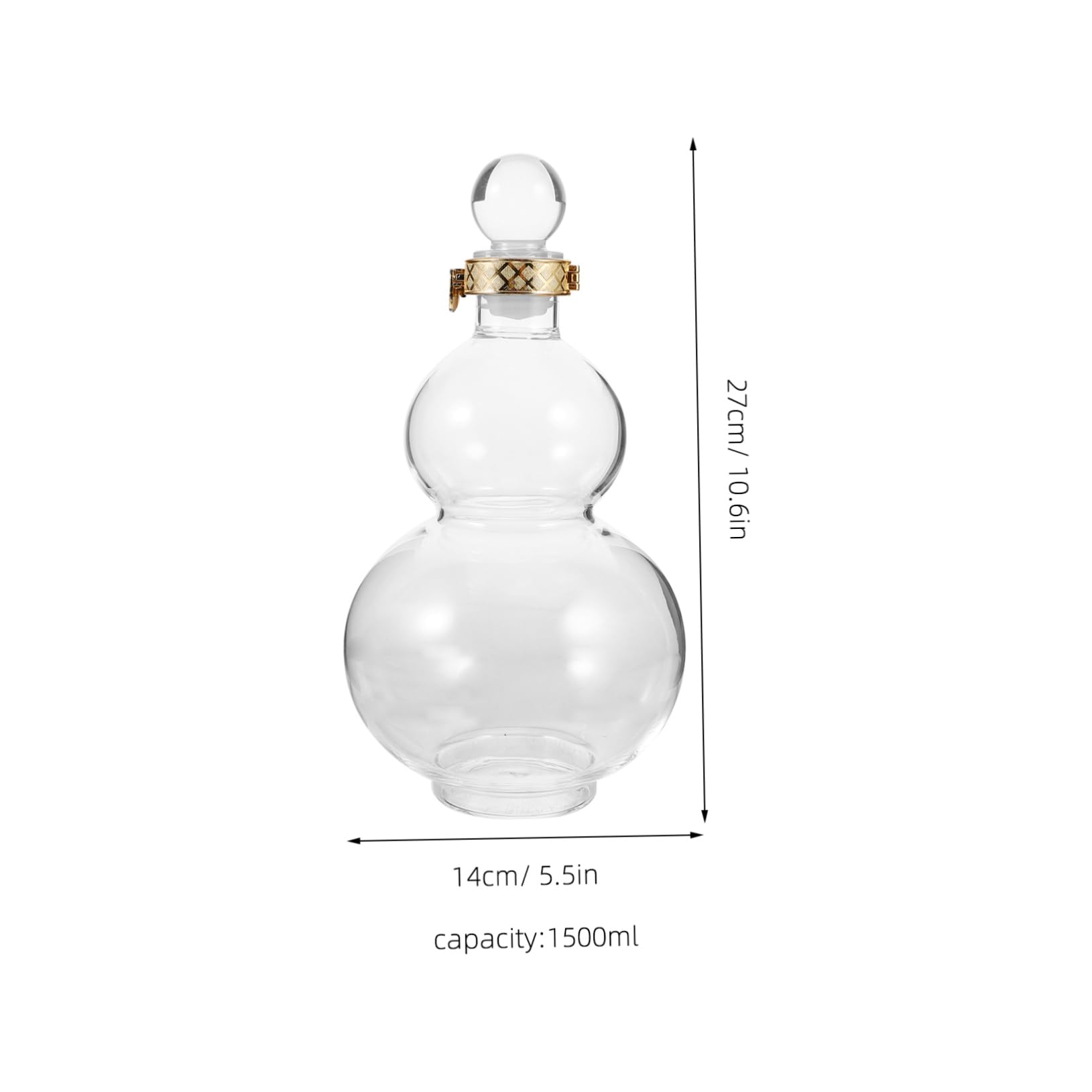 STOBAZA Glass Wine Bottle Decor Gourd Design Sealing Wine Storage Home Wine Holder Elegant Wine Glass