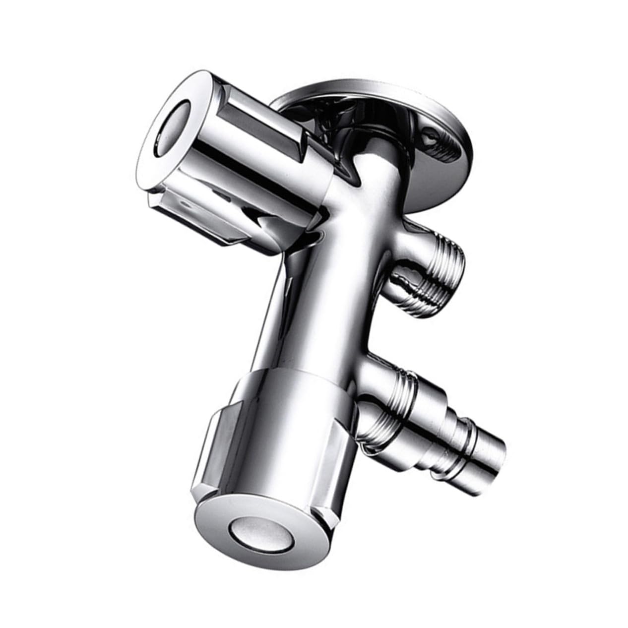 Válvula de Cierre de Agua para Lavadora de 1 Entrada y 2 Salidas | Acero Inoxidable Plata, Diseño Simple de Doble Control, Uso en Baño y Cocina