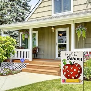 Back to School Garden Flags for Outside, Apple Pencil First Day of School Yard Decoration, Small Outdoor Celebration Decor for Farmhouse Teacher Appreciation,12x18 Inch Double Sided Back to School Garden Flags for Outside Apple Pencil First Day of School Yard Decoration Small Outdoor Celebration Decor for Farmhouse Teacher Appreciation12x18 Inch Double Sided