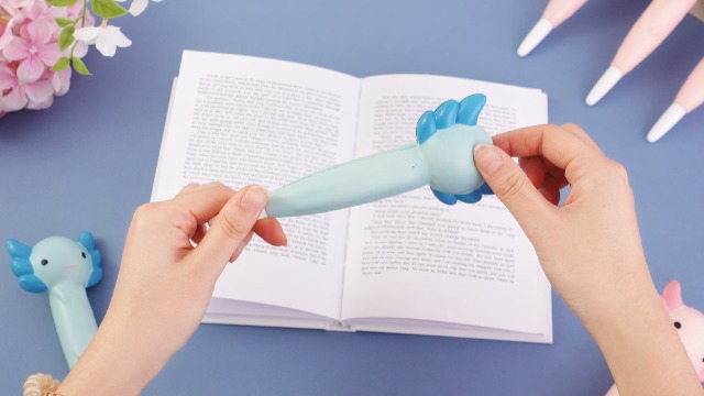 Sayglossy 12 Pcs Axolotl Pens Axolotl Fun Squish Pen for Anxiety