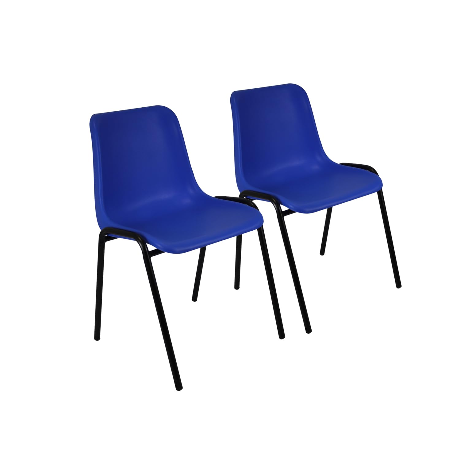 Meta Furniture Unassembled Mid-Century Modern Style Lounge Plastic Side Chairs for Kitchen, Dining, Bedroom, or Living Room (2, Matt Blue)
