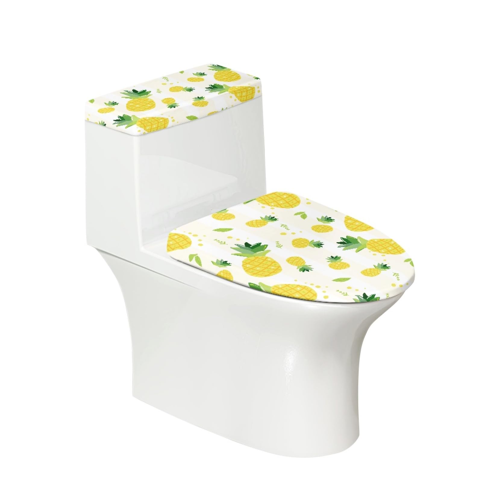 Custom Toilet Lid Cover and Toilet Tank Cover Set of 2 Pcs, Personalized Toilet Seat Cover Set of 2, Add Your Design Customized Toilet Seat Cover with Elastic Edges, Fits Most Toilet Tanks and Lids