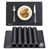 🍽️Keine Sorge, kann das Leder gepresst und teilweise gebogen werden, wenn für eine lange Zeit im Lager verpackt. Da das Leder weich ist, wird sie nach dem Waschen und Trocknen erholen. Die schnelle Methode platziert horizontal werden kann und gepresst mit einem schweren Gegenstand, oder es kann von der Rückseite des Platzdeckchen verwendet werden, Bügeln (nicht höher als 130 ℃ / 266 ℉)