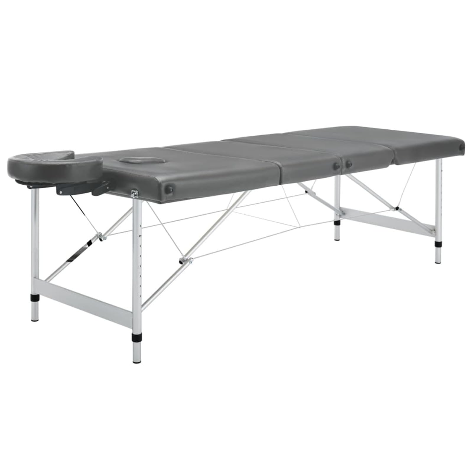 LAPOOH Camilla Masaje 4 Zonas Estructura Aluminio Antracita 186x68 cm, Apoyabrazos Tattoo, Camilla Tattoo, Camilla Estetica, Camilla De Espalda, Cama De Masaje, Mesa De Masaje - SPU:110176