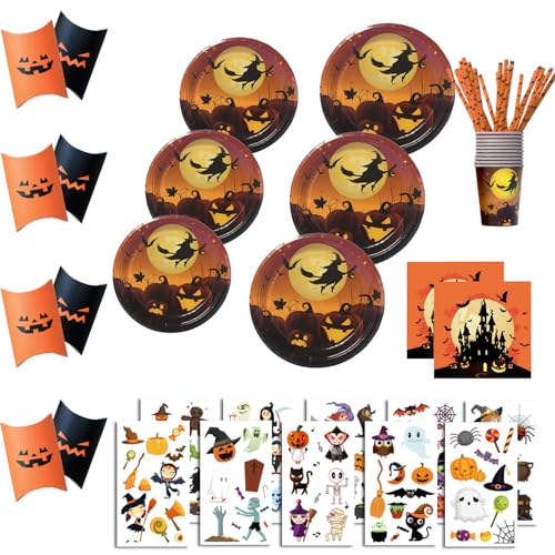 ASSUGO Halloween Geschirr 75-teiliges, Partygeschirr Set aus...