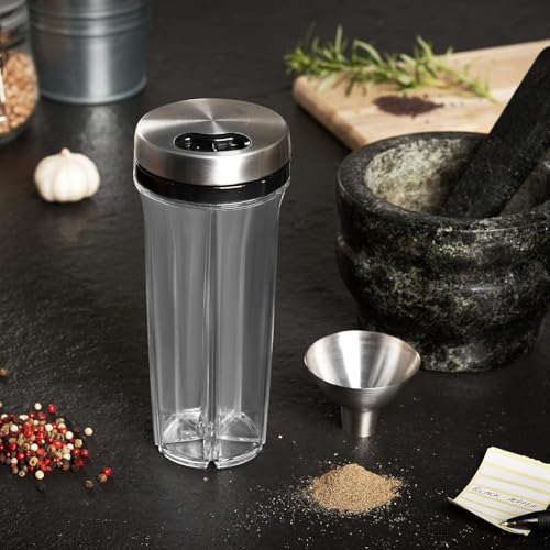 Cole & Mason Dover Stainless Steel Funnel, Salt and Pepper Mill/Spice Shaker/Spice Jar/Oil and Vinegar Refill Tool