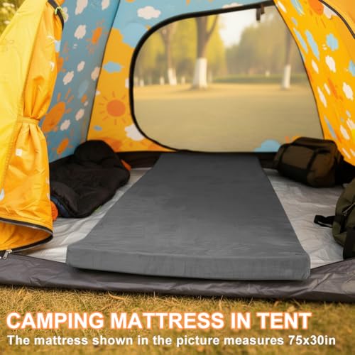 YJPCKH Roll Up Foam Camping Mattress - 30D High-Density Foam Sleeping Pad with Travel Bag - Portable Floor Mat for Tent, Car Camping & Guest Bed (Cot(72X24))
