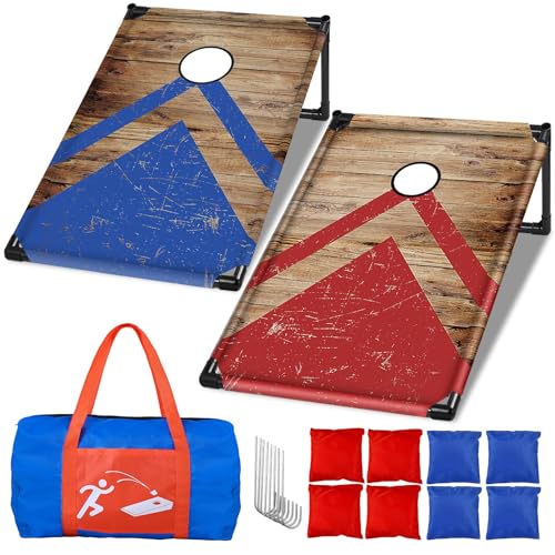 NZQXJXZ Portable Cornhole Board Set with 8 Bean Bags