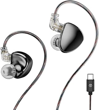 LEAUDIO TRN MT5 Earphone Dual Dynamic Driver in-Ear Monitors Headphones Black, Type C mic