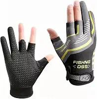 Luva Três Dedos Antiderrapante Uv Esporte Pesca Profissional