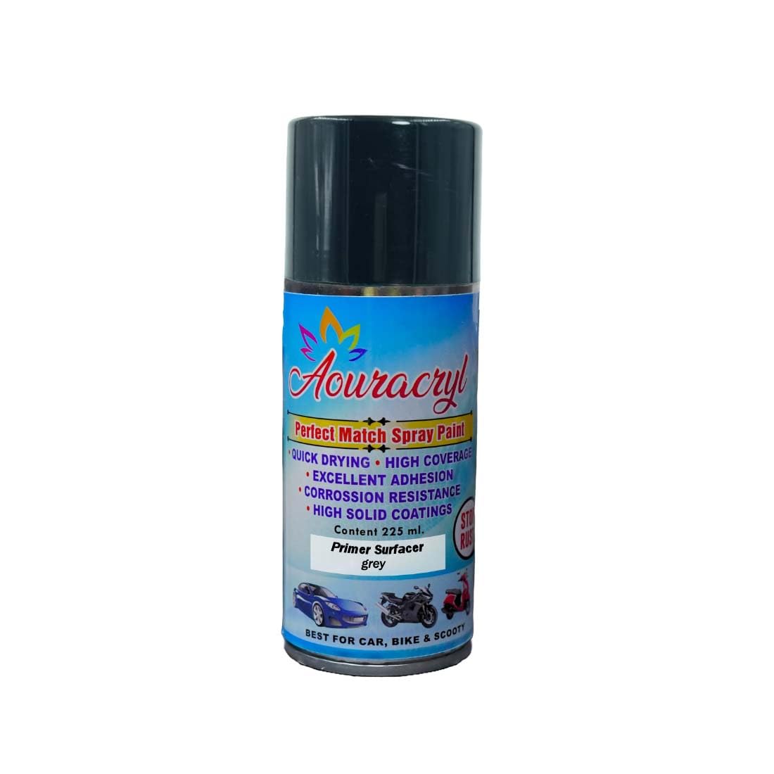 Spray paint Primer Surfacer Grey -225 ml, (pack of 1) For Car, Bike,Scooty, Cycle, Wood, Plastics and Metal Items, Furnitures and industrial parts-image-49